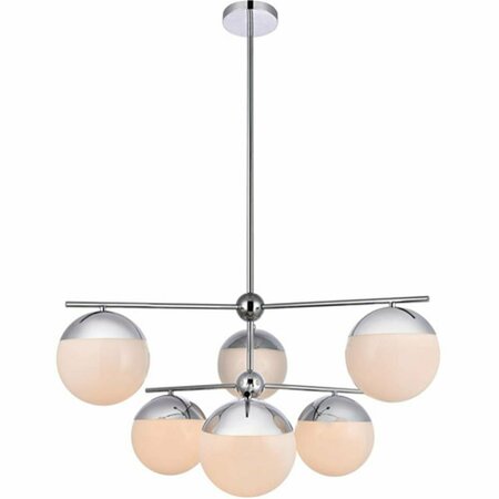 CLING Eclipse 6 Lights Pendant Ceiling Light with Frosted White Glass Chrome CL2943789
